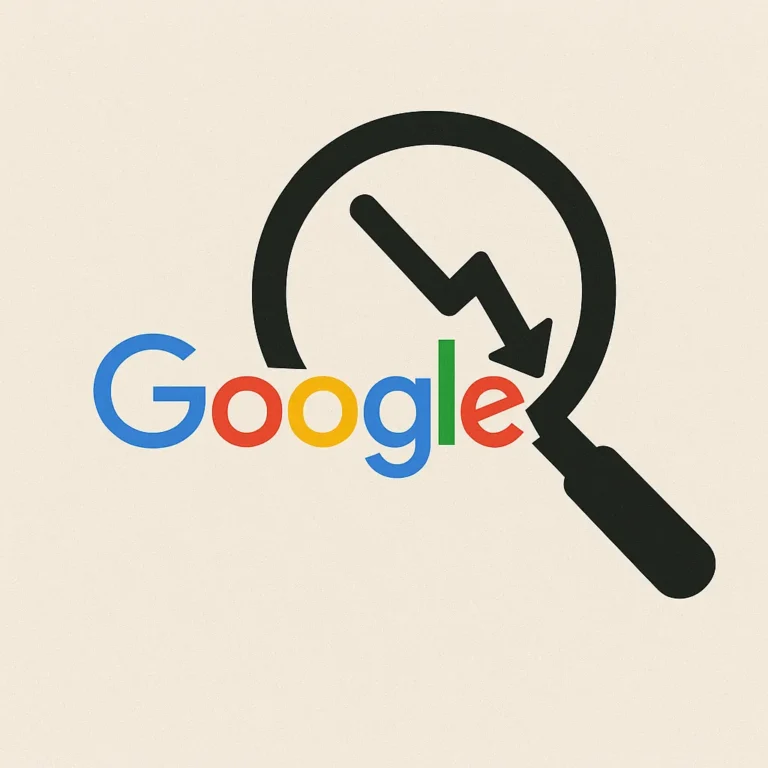 spadek widoczności w google